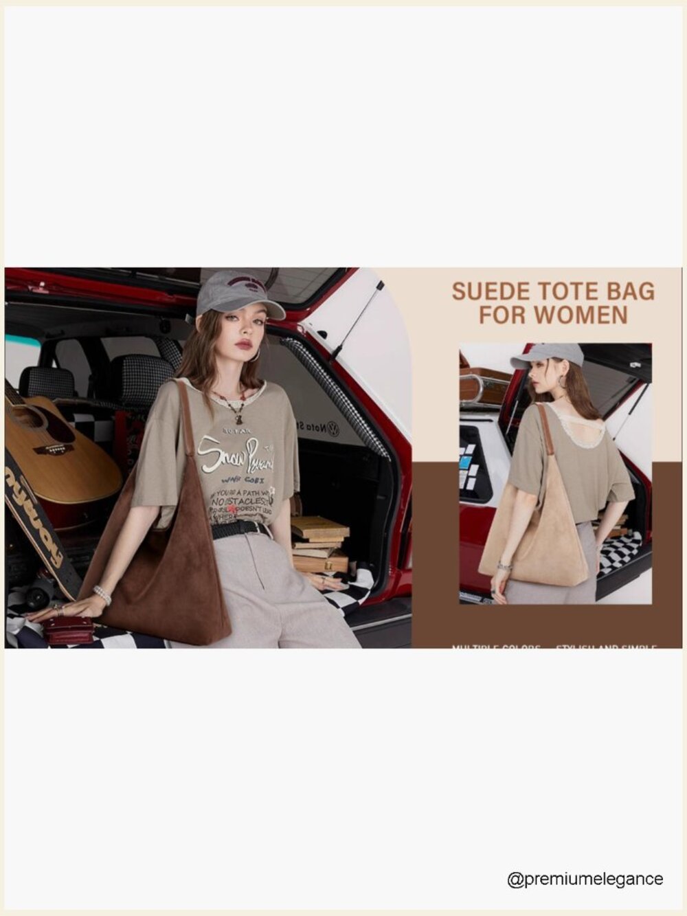 2-Piece Vegan Leather Purse Set: Slouchy Hobo & Tote Bags - Picture 7 of 7